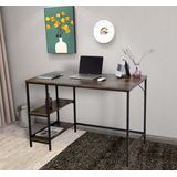 Bureau - Industrieel Design - Bruin Hout - Metalen Frame - 120 x 60 x 75 cm