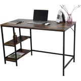 Bureau - Industrieel Design - Bruin Hout - Metalen Frame - 120 x 60 x 75 cm