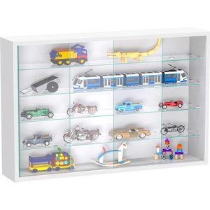Vitrinekast staande hangende wandvitrine - schuifdeuren - 75 x 55 x 14 cm