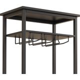 Wijnrek industrieel design wijnkast zwart - rek voor opbergen 20 flessen met glashouder - 50 x 32 x 100 cm