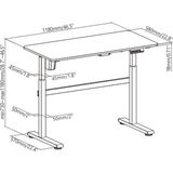 Bureau - Elektrisch Verstelbaar - Zwart - 118 x 58 cm