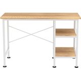 Bureau - Bruin - Hout - Wit Metalen Frame - Multifunctioneel