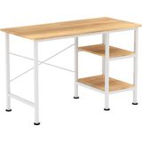 Bureau - Bruin - Hout - Wit Metalen Frame - Multifunctioneel