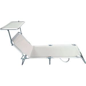 Ligbed strand met zonnescherm - strandbed - opvouwbaar