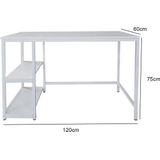 Bureau - Wit - Hout/Metaal - 120x60 cm