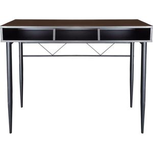 Sidetable - Zwart - Met Open Opbergvakken - Industrieel Ontwerp