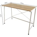 Bureau Stoer - laptoptafel - industrieel - wit metaal lichtbruin