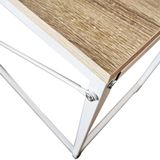 Bureau Stoer - laptoptafel - industrieel - wit metaal lichtbruin
