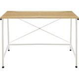 Bureau Stoer - laptoptafel - industrieel - wit metaal lichtbruin