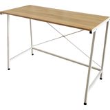 Bureau Stoer - laptoptafel - industrieel - wit metaal lichtbruin