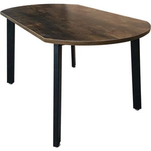 Salontafel - Industrieel Vintage - Metaal - Hout - Zwart - Bruin