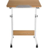 Laptoptafel - Verrijdbaar Bureau - Hoogte Verstelbaar - 68 - 96 cm - Kantelbaar Bureaublad