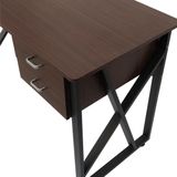 Bureau - Computer Tafel - Zwart Metaal - Bruin Hout