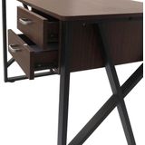Bureau - Computer Tafel - Zwart Metaal - Bruin Hout