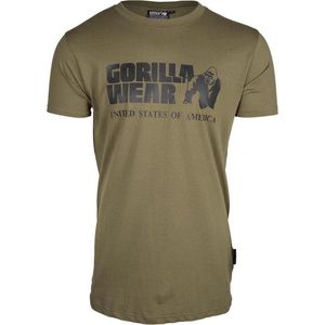 Gorilla Wear Klassiek T-shirt - zwart - klassiek bovendeel met logo voor sport, dagelijks gebruik, training, hardlopen, joggen, comfortabel, normale pasvorm, licht van katoen, bewegingsvrijheid