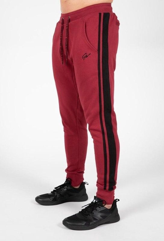 Gorilla Wear Banks Trainingsbroek - Bordeauxrood/Zwart