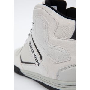 Gorilla Wear Troy High Tops Bodybuilding schoenen, zwart/rood, sport, vrije tijd, dagelijks gebruik, training, workout, veters met logo, comfortabel, extra sterke grip voor heren, wit, 40 EU