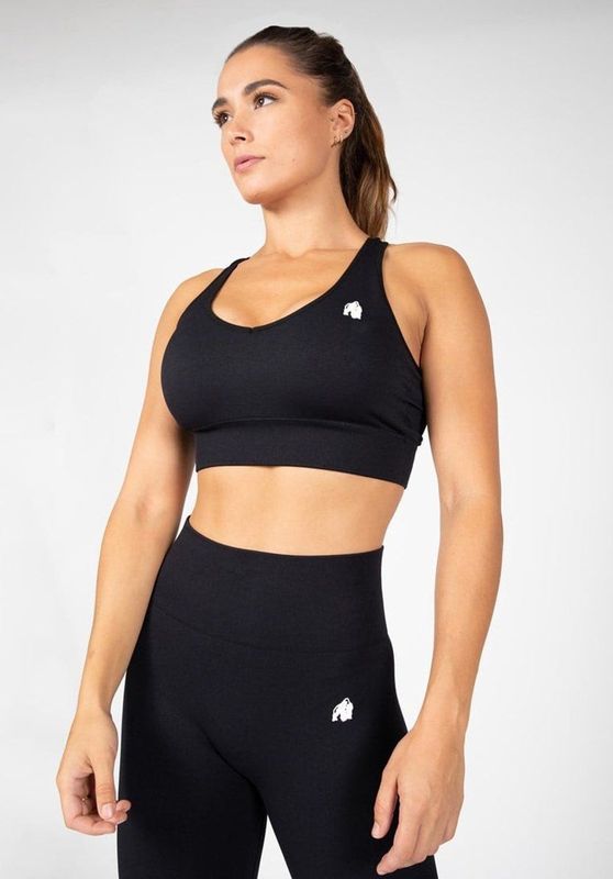 Gorilla Wear - Hilton Seamless - Sportbeha - Zwart - Medium Ondersteuning