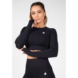 Gorilla Wear - Hilton Seamless Cropped Long Sleeve - Zwart - Sport bh