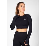 Gorilla Wear - Hilton Seamless Cropped Long Sleeve - Zwart - Sport bh