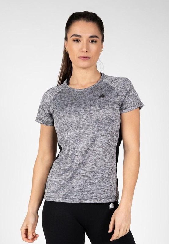 Gorilla Wear Monetta Performance T-Shirt - Grijs Gemeleerd Zwart
