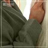 The One Towelling Badjas - XXL/XXXL - Zachte kamerjas - Vocht absorberend - 100% Gekamd badstofkatoen - Olijfgroen