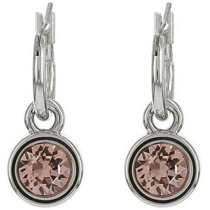 Biba Hang Oorbellen met Swarovski Steentje Vintage Rose