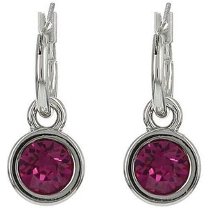Biba Hang Oorbellen met Swarovski Steentje Fuchsia