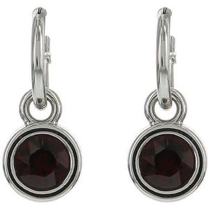Biba Hang Oorbellen met Swarovski Steentje Burgundy