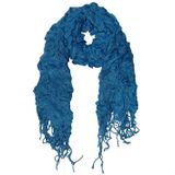 Langwerpige Sjaal met Franjes Dancing Blauw