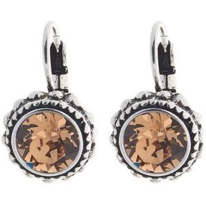 Biba Hang Oorbellen met Klaphaak en Swarovski Steentje Lt. Col. Topaz