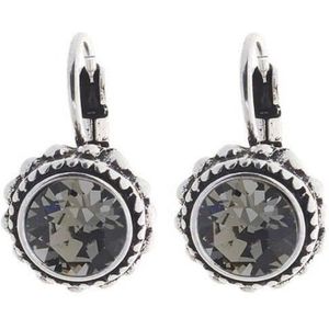 Biba Hang Oorbellen met Klaphaak en Swarovski Steentje Bl. Diamond