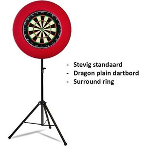 Darts Set - Portable dartbord standaard pakket - inclusief best geteste - dartbord en - dartbord surround ring - rood