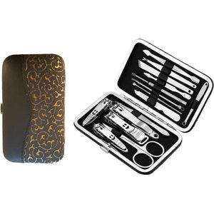 Manicure set (12 delig) – nagelknipper – luxury design – pedicure set - beautycase