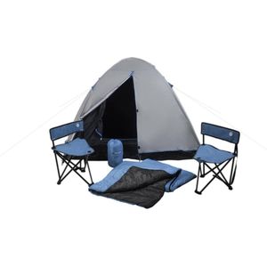 Tent - complete camping set incl. 2 stoelen en 2 slaapzakken - tent 2 persoons - festival