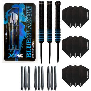 Darts Set Blue Shadow – dartpijlen – 21 gram tungsten - inclusief 9 – dart shafts – 9 – dart flights