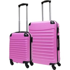 Quadrant - 2 delige ABS Kofferset - Roze