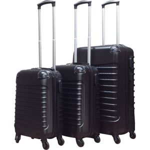 Quadrant 3 delige ABS Kofferset - 2 x handbagage koffer / 1 x grote koffer - Zwart