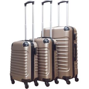 Quadrant 3 delige ABS Kofferset - 2 x handbagage koffer / 1 x grote koffer - Champagne
