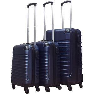 Quadrant 3 delige ABS Kofferset - 2 x handbagage koffer / 1 x grote koffer - Donkerblauw