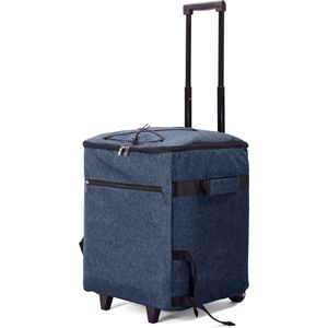 Benzi Sola Opvouwbare Koeltrolley / Koeltas op wielen - 44 Liter - Donkerblauw