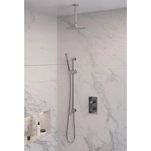 Inbouw Regendouche Set Brauer Chrome Edition Plafond Uitloop Ronde Hoofddouche 20 cm Met Glijstang