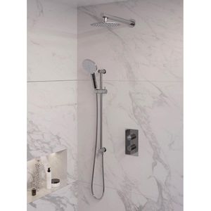 Brauer Chrome Edition complete inbouw regendouche met 3 standen handdouche, rechte wandarm, glijstang en hoofddouche 20cm set 43 chroom