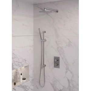 Inbouw regendouche set brauer brushed edition wanduitloop ronde hoofddouche 20 cm met glijstang rvs look