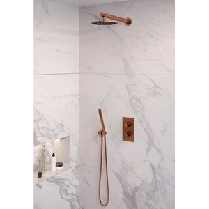 Inbouw Regendouche Set Brauer Copper Edition Wanduitloop Ronde Hoofddouche 20 cm Koper