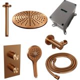 Inbouw Regendouche Set Brauer Copper Edition Plafond Uitloop Ronde Hoofddouche 30 cm Met Handdouche 3 Standen Koper