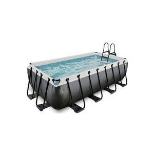 EXIT Black Leather Pool 400x200x100cm mit Filterpumpe - schwarz