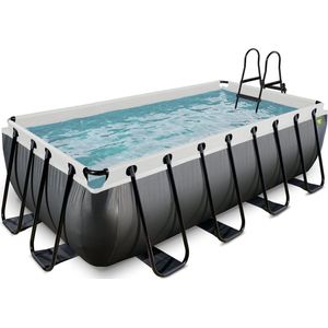 EXIT Black Leather zwembad 400x200x100cm met zandfilterpomp - zwart