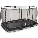 EXIT Allure Premium inground trampoline rechthoek 214x366cm - zwart