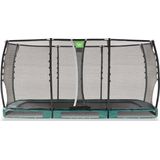 EXIT Allure Premium inground trampoline rechthoek 244x427cm - groen